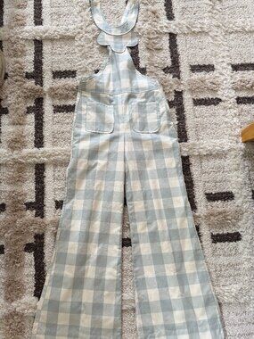 La Veste Ringo Jumpsuit in Check Celeste NWT